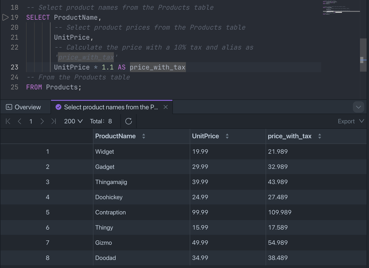 sql alias