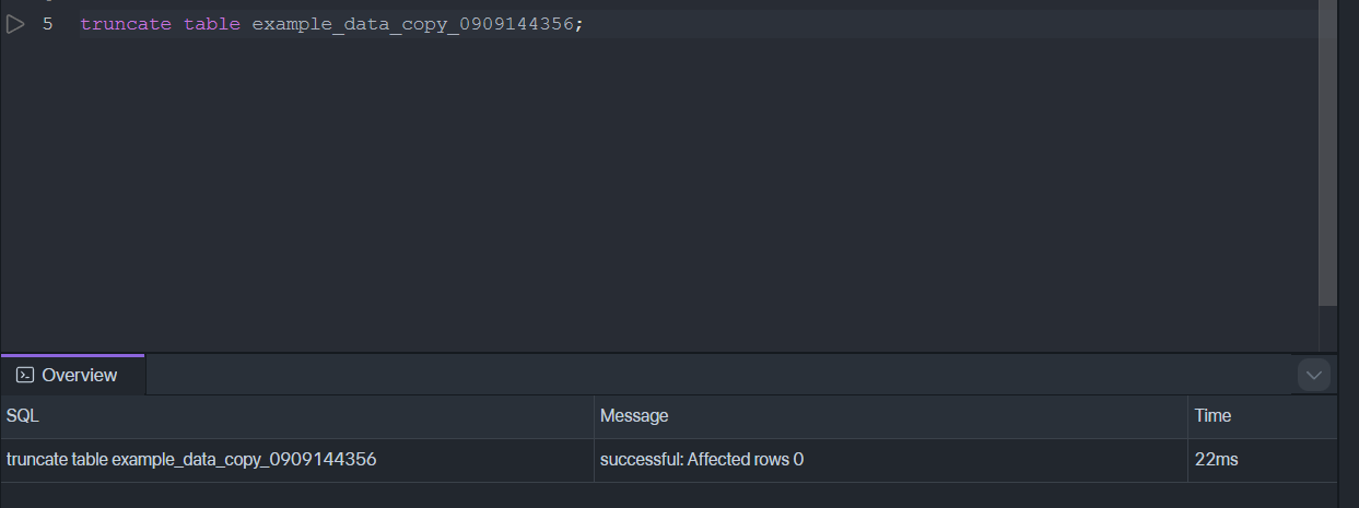 Time Consumption of TRUNCATE Operations